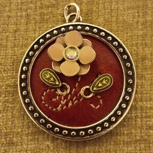 Brighton Silver Tone Dimensional Flower Pendant